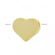 Cuore 7 mm Dorato con oro fino satinato x1