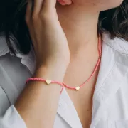 Perla a forma di cuore 6,8 mm - Dorata con oro fino x1