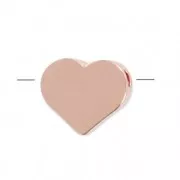 Cuore 7 mm Dorato con oro fino rosa x1