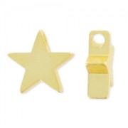 Ciondolo stella 7.5 mm Dorato con oro fino satinato x1