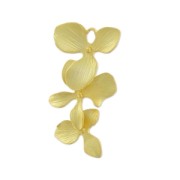 Pendente grappolo di fiori 32 mm Dorato con oro fino satinato