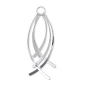 Pendente ciondoli courbées 78 mm rodiato|raw }}