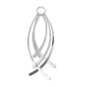 Pendente ciondoli courbées 78 mm rodiato