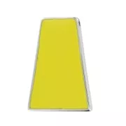 Pendente trapezio acrilico 46x31 mm argentato/Giallo