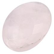 Cabochon ovale sfaccettato mm. 14x10 Quartz Rose|raw }}
