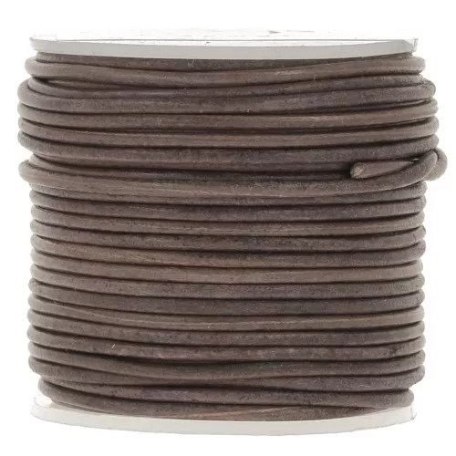 Cordoncino in pelle 1,5 mm - Vintage marrone scuro x20m