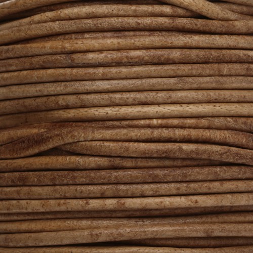Cordoncino in pelle da 1,5 mm - Vintage marrone chiaro x 20 m