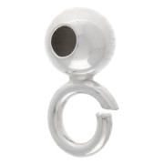 Ciondoli rotondi da 4 mm - anello parallelo al foro - Argento 925 x6