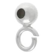 Ciondoli rotondi da 4 mm - anello parallelo al foro - Argento 925 x6