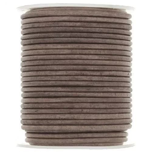 Cordoncino in pelle 2 mm - Vintage marrone scuro x20m