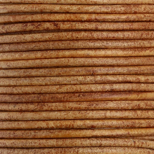 Cordoncino in pelle 2 mm - Vintage marrone chiaro x20m