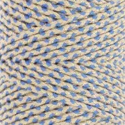 Cordoncino in cotone intrecciato da 2,5 mm - Made in France - Beige - Blu - Dorato x1m