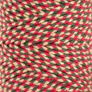 Cordoncino in cotone intrecciato da 2,5 mm - Made in France - Rosso - Verde - Dorato x1m|raw }}
