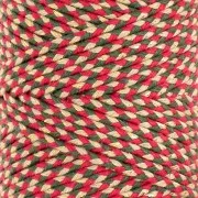 Cordoncino in cotone intrecciato da 2,5 mm - Made in France - Rosso - Verde - Dorato x1m