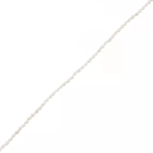 Perle d'acqua dolce a grana di riso - 3x2 mm - Grado AA Bianco x40cm