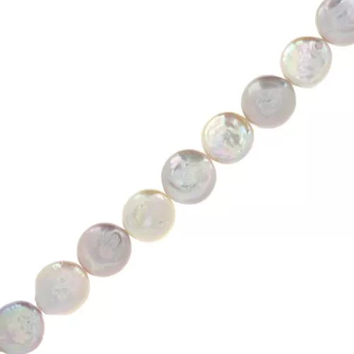 Perla irregolare d'acqua dolce - disco rotondo 16,5 mm - Grado AA+ Rosa perlato x1