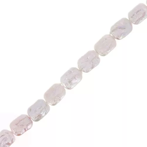 Perla d'acqua dolce rettangolare irregolare 20x15 mm - Grado AA Bianco iridescente x1
