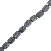 Perla d'acqua dolce rettangolo irregolare 18x14 mm colorata - Grado AA Nero perlato|raw }}
