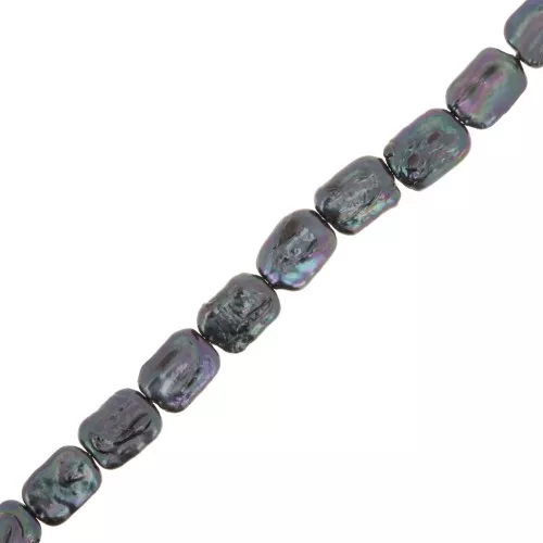 Perla d'acqua dolce rettangolo irregolare 18x14 mm colorata - Grado AA Nero perlato