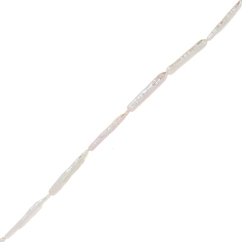 Perla d'acqua dolce irregolare barocca 25x4,5 mm - Grado AA Bianco x1