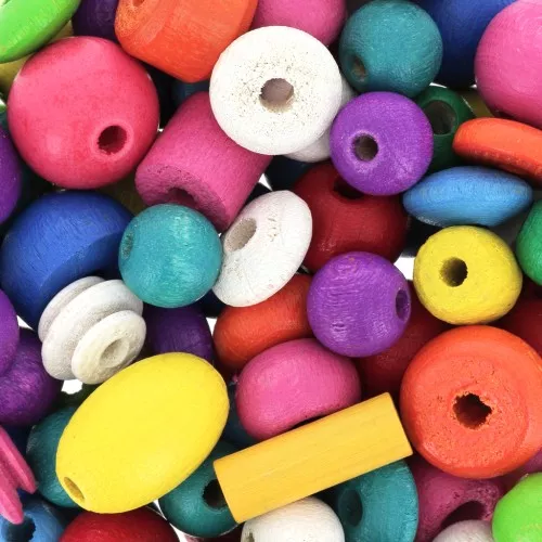 Assortimento di perle in legno Multicolore x50g
