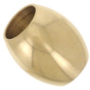 Perle di oliva 11x10 mm a foro largo - Acciaio inossidabile 304L dorato x5