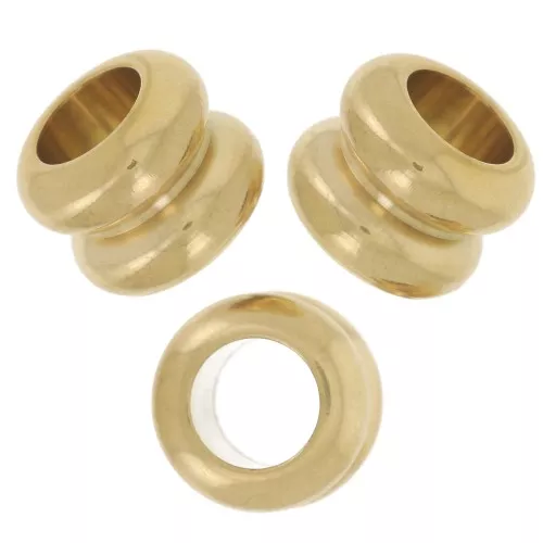 Perline foro largo 9x7 mm - Acciaio inossidabile 304L dorato x5