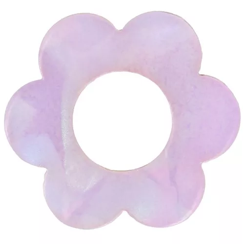 Pendente a forma di fiore in acetato da 18 mm - Perla lilla x1