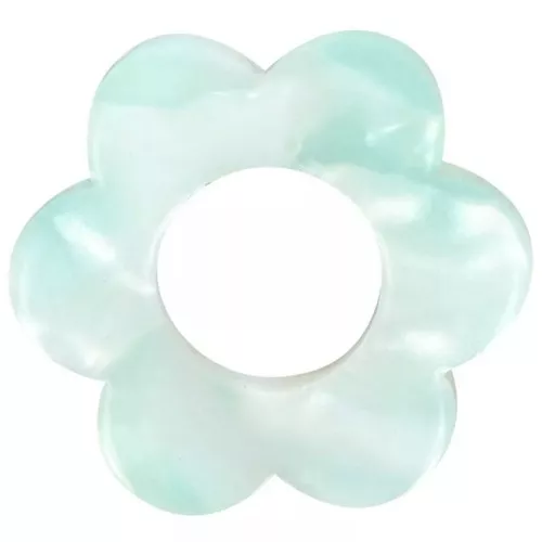 Pendente a forma di fiore in acetato da 18 mm - Perla verde pallido x1