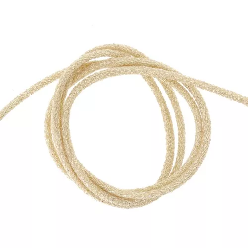 Cordoncino metallico Mokuba 3,6 mm - Light gold x1m