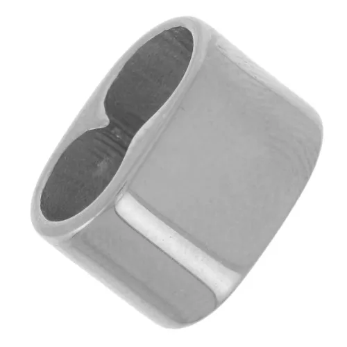 Passante doppio 13x9 mm per cordoni da 5 mm - acciaio inox 304L x1