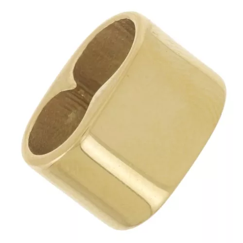 Passante doppio 13x9 mm per cordoni da 5 mm - Acciaio inox 304L dorato x1