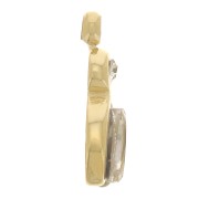 Ciondolo a navetta 9,5x3,6 mm in ossido di zirconio - Acciaio inossidabile 304 Dorato x1