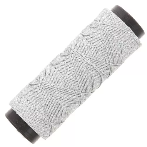 Filo Slam Corddi poliestere cerato piatto per micro macramè 0,8 mm - Argento x100m