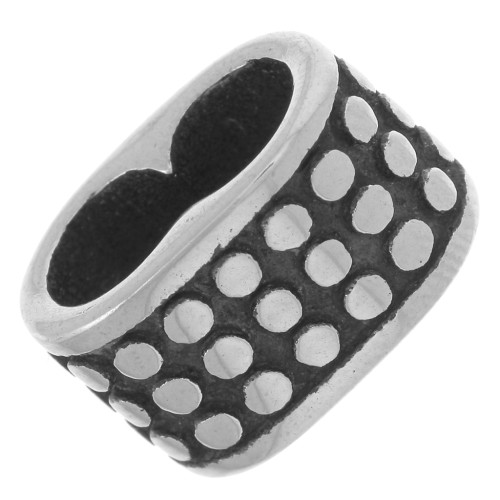 Passante doppio 13x8 mm per cordoni da 5 mm - modello - acciaio inox 304L x1