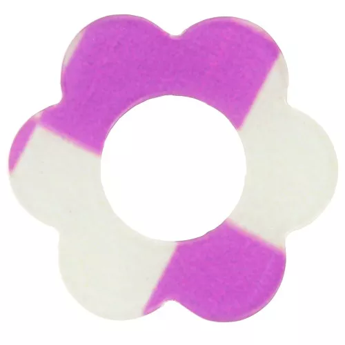 Pendente a forma di fiore in acrilico da 18 mm - Viola - Piastrelle bianche x1