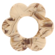 Pendente a fiore in acetato 18 mm - Caramello marmorizzato - Testa di moro x1