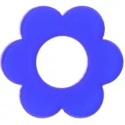 Pendentif fleur 18 mm en acrylique transparente - Bleu roi x1