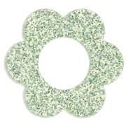 Pendente fiore in acrilico da 18 mm - Glitter verde muschio x1|raw }}