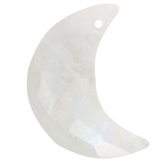 Ciondolo di pietra preziosa sfaccettata a mezza luna 16x10 mm - Pietra di luna x1