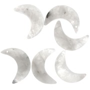 Ciondolo di pietra preziosa sfaccettata a mezza luna 16x10 mm - Pietra di luna x1