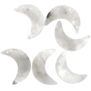 Pendente a forma di mezza luna sfaccettato, 20x14 mm, in pietra semipreziosa - Pietra di luna x1