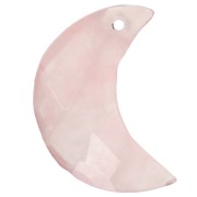 Ciondolo di pietra preziosa sfaccettata a mezzaluna da 16x10 mm - Quarzo rosa x1