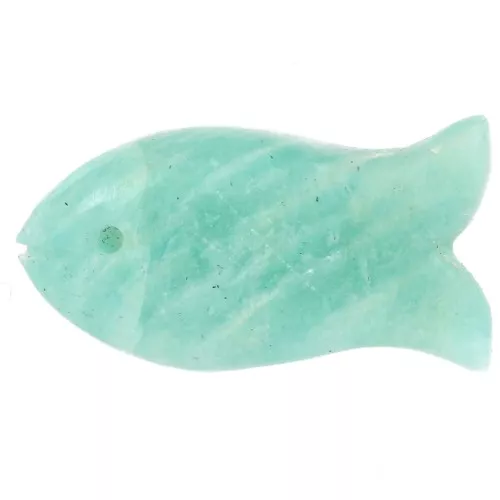 Pendente in pietra semipreziosa Fish 21x11 mm - Amazzonite x1