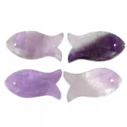 Pendente in pietra semipreziosa Fish 21x11 mm - Ametista x1