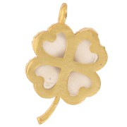 Pendente a forma di fiore 21x13mm cabochons gemme e CZ ORO - Pietra semipreziosa - Pesca