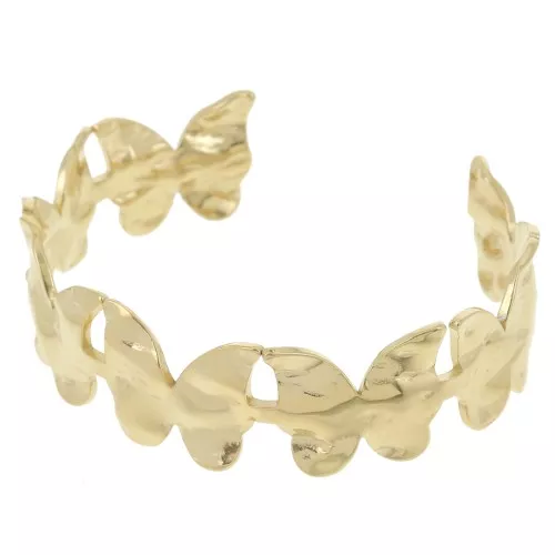 Bracciale regolabile con chiusura farfalla 17x160mm in acciaio inox304L dorato x1