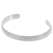 Bracciale bangle ovale - regolabile 8x150 mm - acciaio inossidabile 304L x1