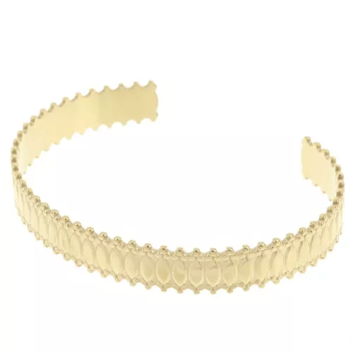Bracciale regolabile effetto pizzo 11x160mm in acciaio inossidabile 304L dorato x1