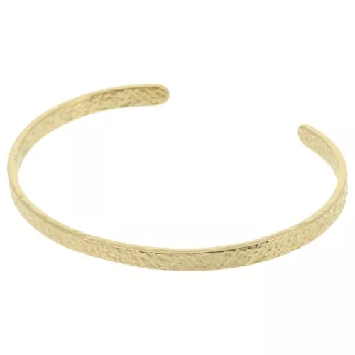 Bracciale regolabile con perline martellate - 4,5x170mm Acciaio inox304L dorato x1